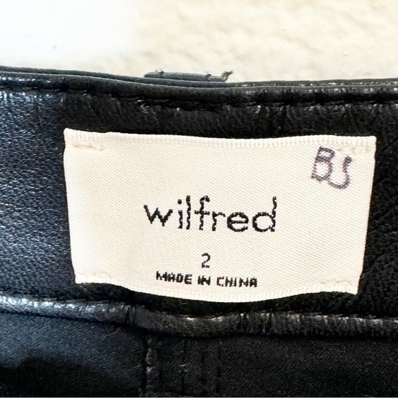 Aritzia Wilfred Black Faux Leather The Melina Pants Size 2 US - Picture 4 of 7